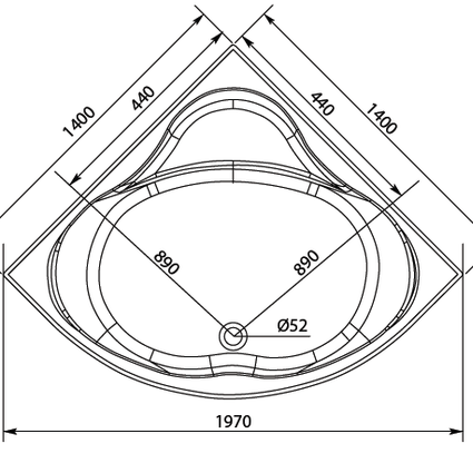 Aquanet Palau box 140×140 с паром и гидромассажем
