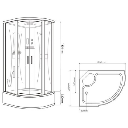 Aquanet C5049B 115×90 L
