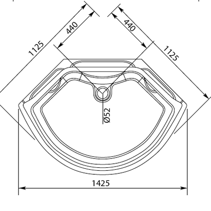 Aquanet Taiti 110×110 с паром, матовое стекло