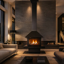 Дровяной камин ROCAL Giselle 90 Graffiti стальной