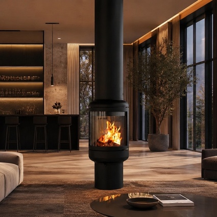 Дровяной камин ROCAL VESTA CENTRAL центральный подвесной